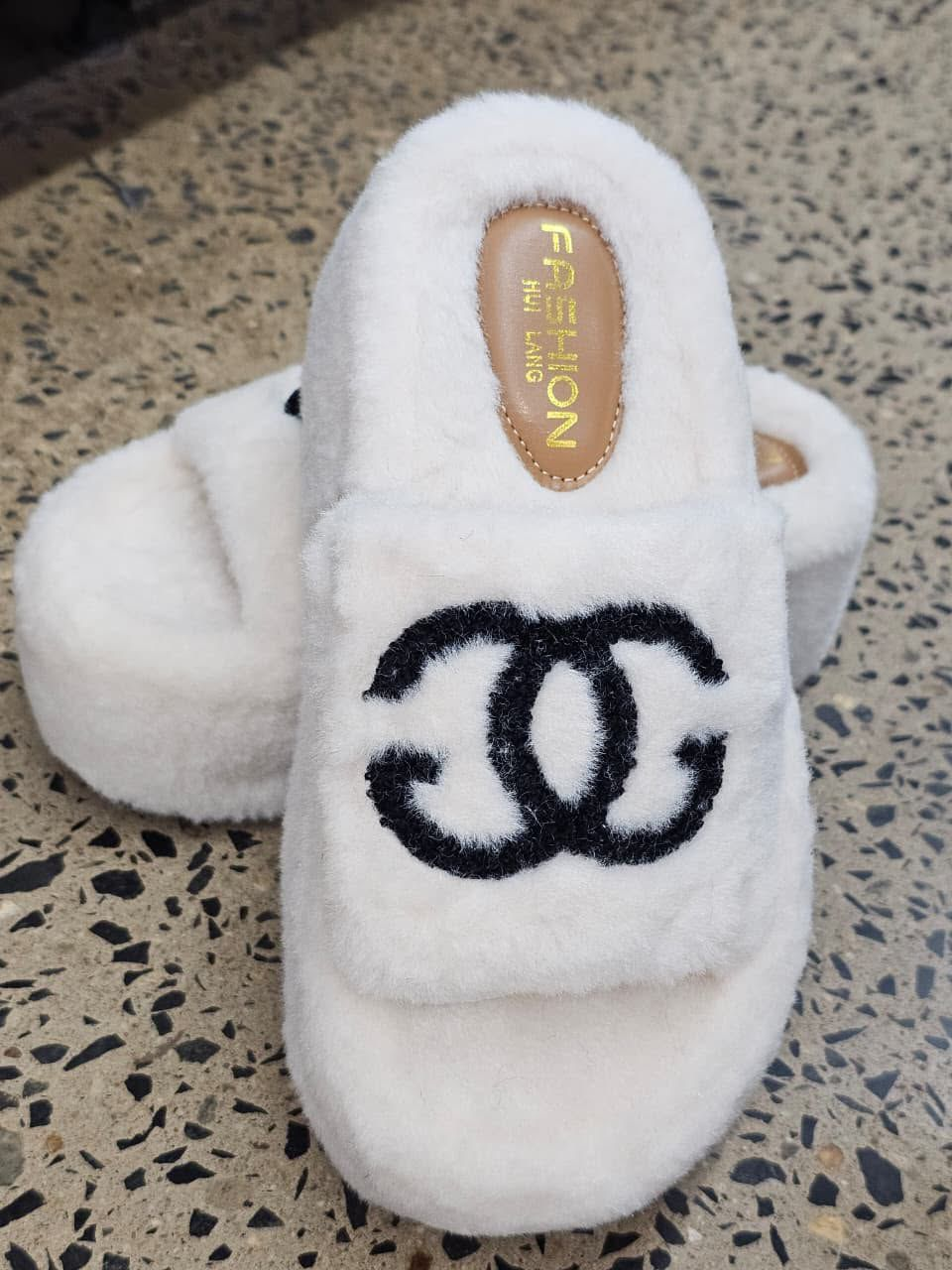 Ivory plush platform slides